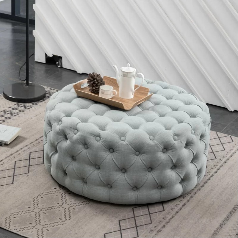 Urban Camilla Wide Tufted Round Cocktail Ottoman Sofa Crafter