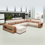 U shaped leatherette sofa 2 2 C Lounger Set