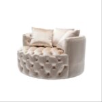 Urban Osiris 42.9'' Wide Tufted Velvet Swivel Barrel Chair