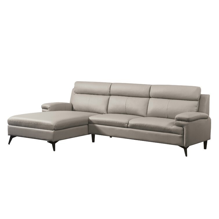 Solid Wood Penaflor Off White Leatherette Chaise Sectional By Sofa Crafter
