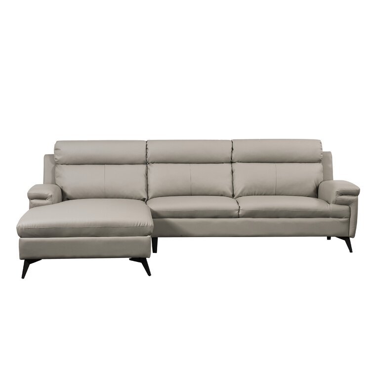 Solid Wood Penaflor Off White Leatherette Chaise Sectional By Sofa Crafter