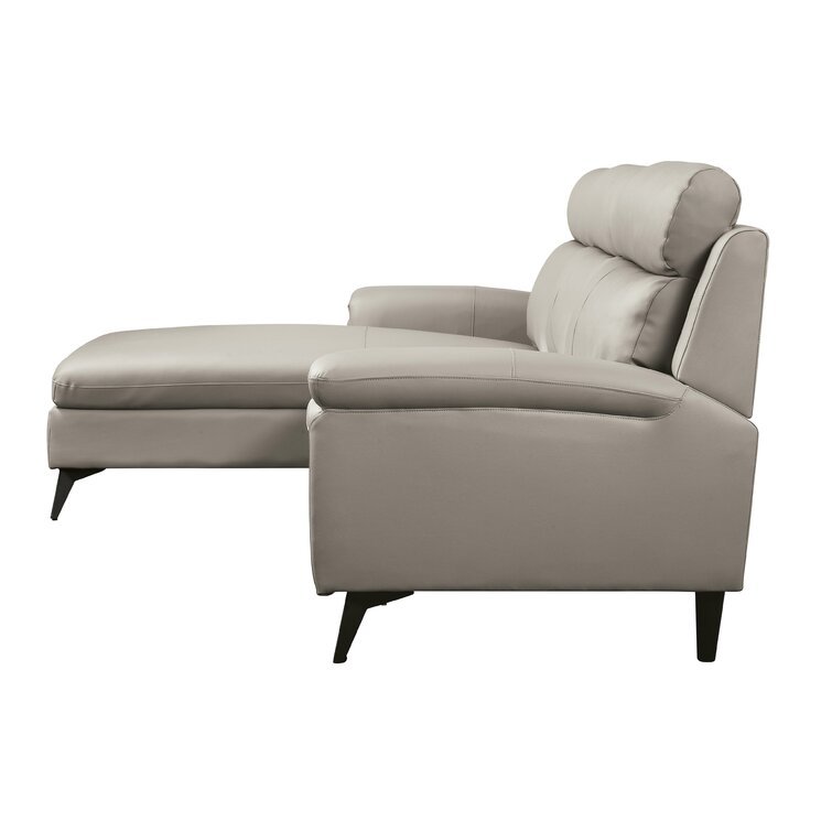 Solid Wood Penaflor Off White Leatherette Chaise Sectional By Sofa Crafter