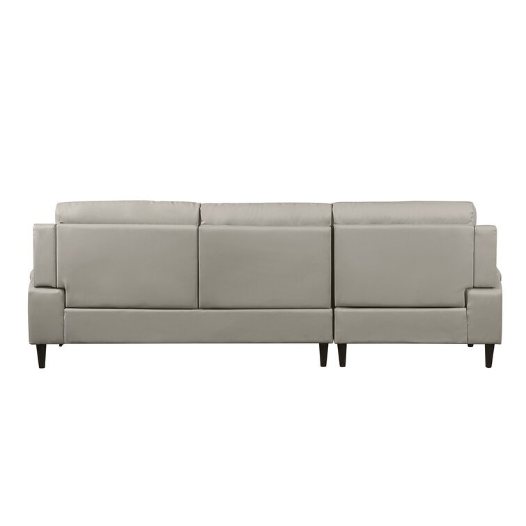 Solid Wood Penaflor Off White Leatherette Chaise Sectional By Sofa Crafter