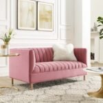 Solid Wood Rosalia 59.5'' Upholstered Sofa By Sofa Crafter (Rose)