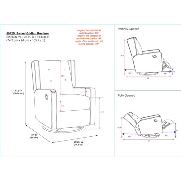 Solid Wood Hudak Swivel Recliner Glider By Sofa Crafter