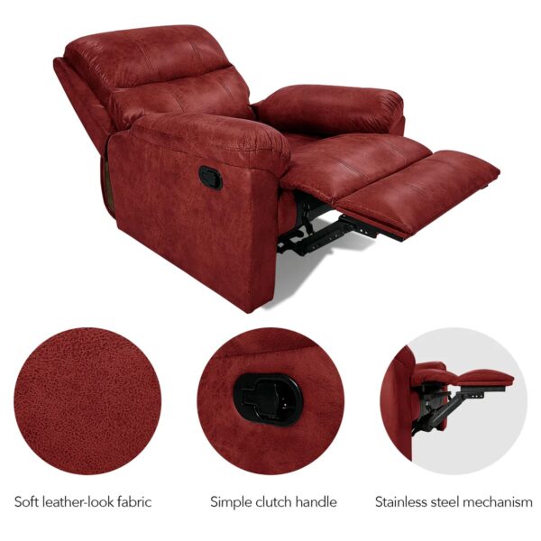 Solid Wood King Fabric Manual Recliner By Sofa Crafter