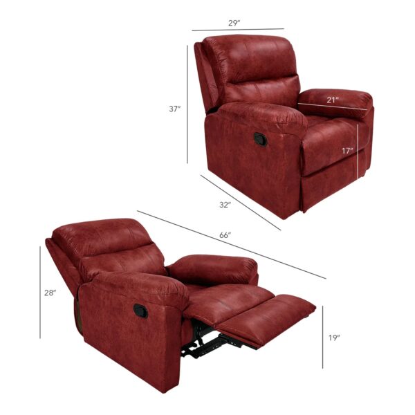 Solid Wood King Fabric Manual Recliner By Sofa Crafter