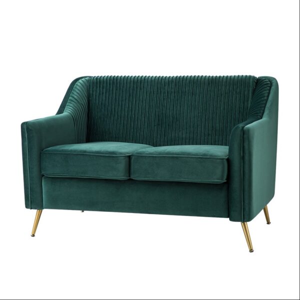 Modern Shelba Loveseat with Channel-Tufted Back By Sofa Crafter