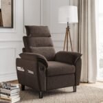Sofa Crafter Linzia Brown One Seater Sofa With USB Charging port and Side Pockets