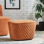 Solid Wood Mayer Upholstered Ottoman by Sofa Crafter