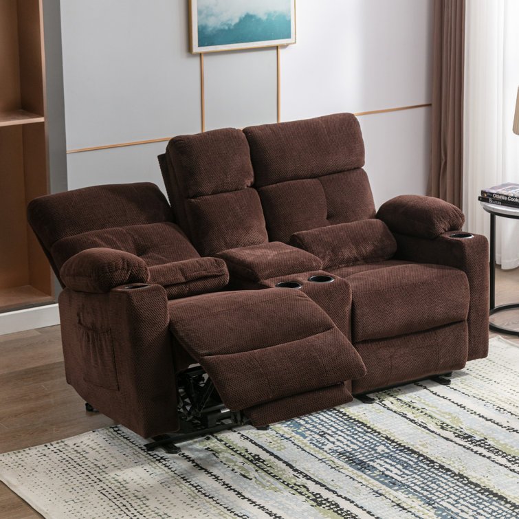 Sofa Crafter Boysie Two Seater Manual Brown Micro Fiber Recliner