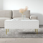 Sofa Crafter High Gloss White Douwe Coffee Table With Storage
