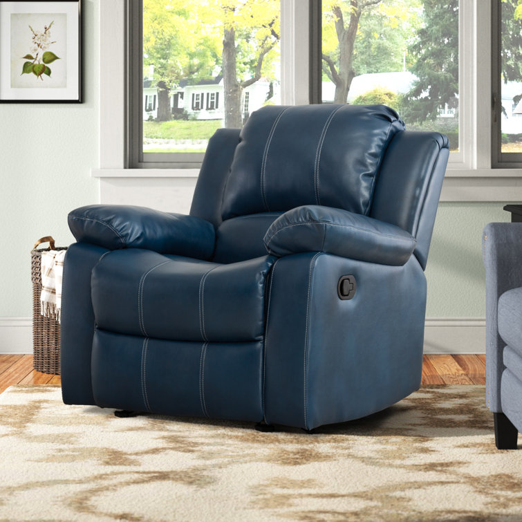 Navy blue leather discount recliner