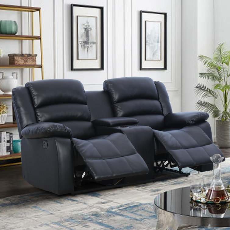 Sofa Crafter Solid Wood Juko Super Soft Leatherette Two Seater Manual Recliner