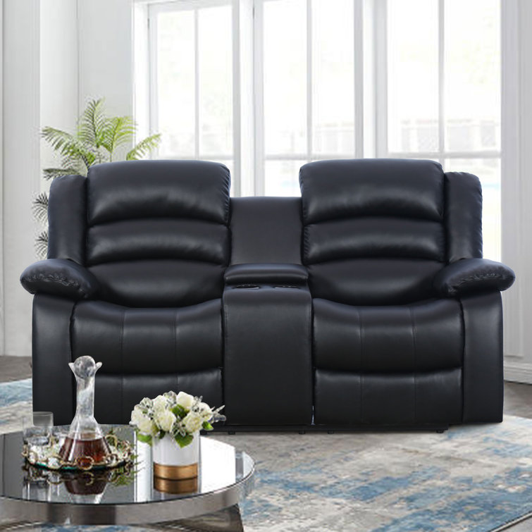 Sofa Crafter Solid Wood Juko Super Soft Leatherette Two Seater Manual Recliner