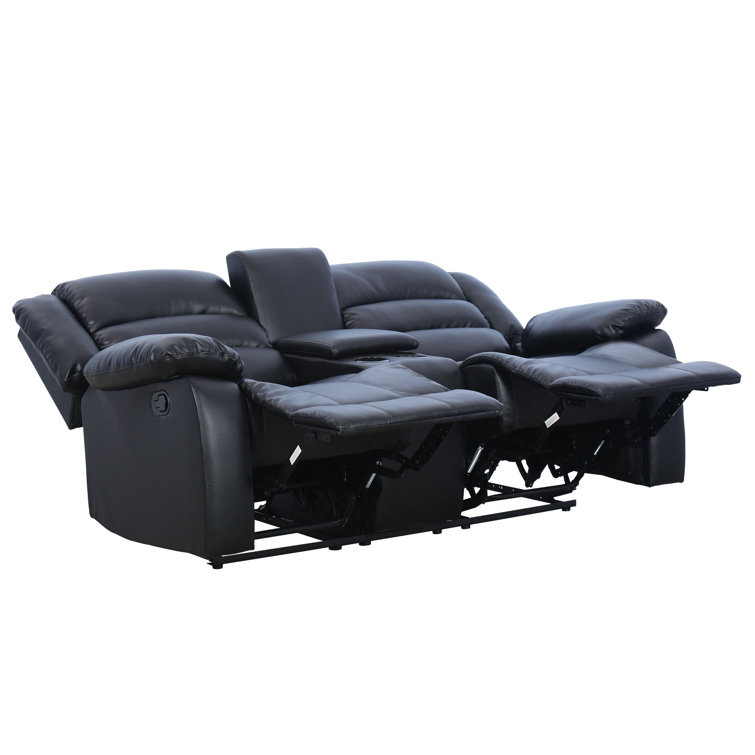 Sofa Crafter Solid Wood Juko Super Soft Leatherette Two Seater Manual Recliner