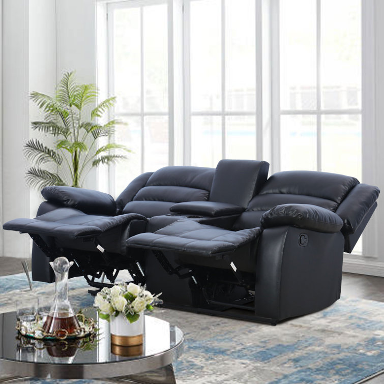Sofa Crafter Solid Wood Juko Super Soft Leatherette Two Seater Manual Recliner