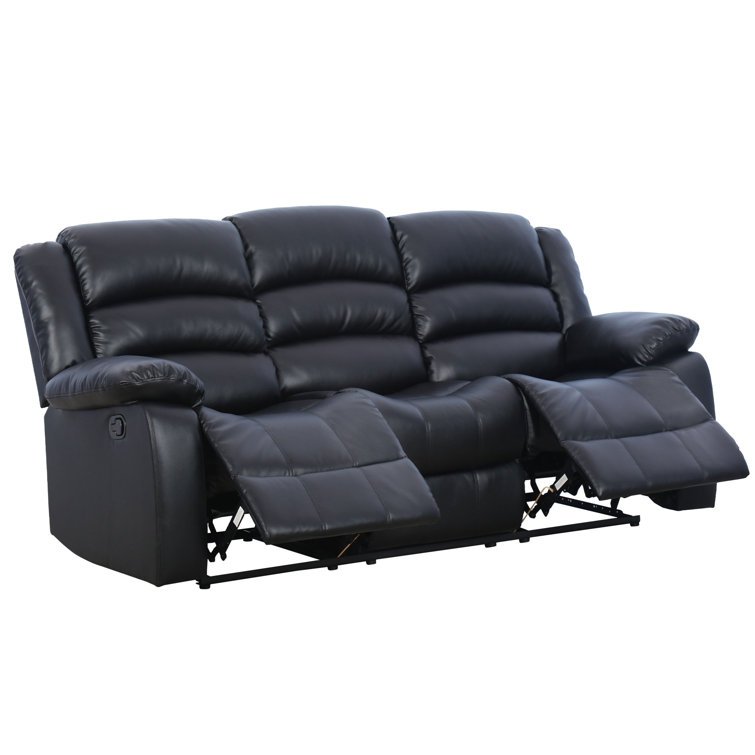 Sofa Crafter Solid Wood Juko Super Soft Leatherette Three Seater Manual Recliner