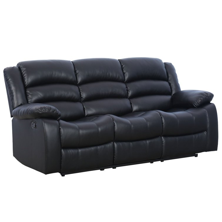 Sofa Crafter Solid Wood Juko Super Soft Leatherette Three Seater Manual Recliner