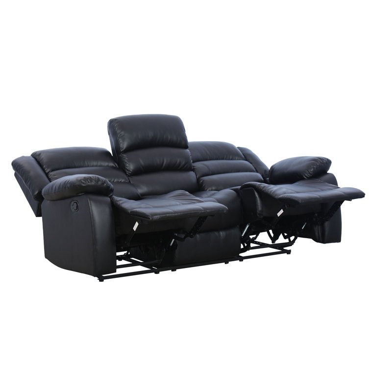 Sofa Crafter Solid Wood Juko Super Soft Leatherette Three Seater Manual Recliner