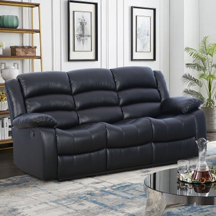 LyQuinn+82+Wide+Super+Soft+Vegan+Leather+Manual+Reclining+Sofa