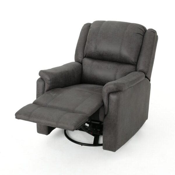 Sofa Crafter Neoma Upholstered Suede One Seater Swivel Manual Recliner