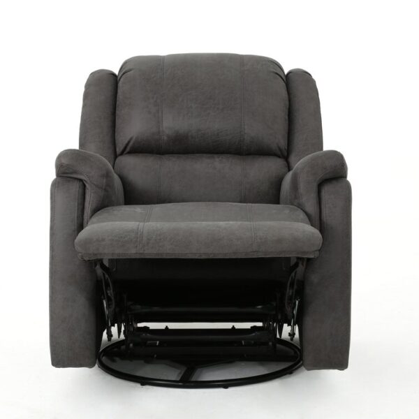 Sofa Crafter Neoma Upholstered Suede One Seater Swivel Manual Recliner