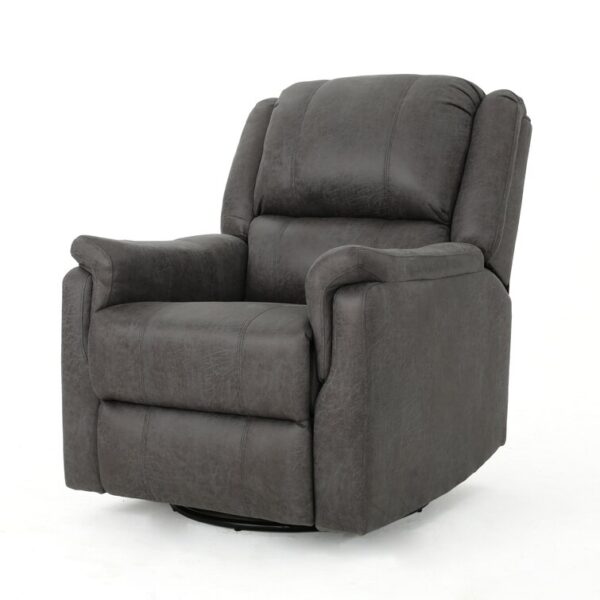 Sofa Crafter Neoma Upholstered Suede One Seater Swivel Manual Recliner