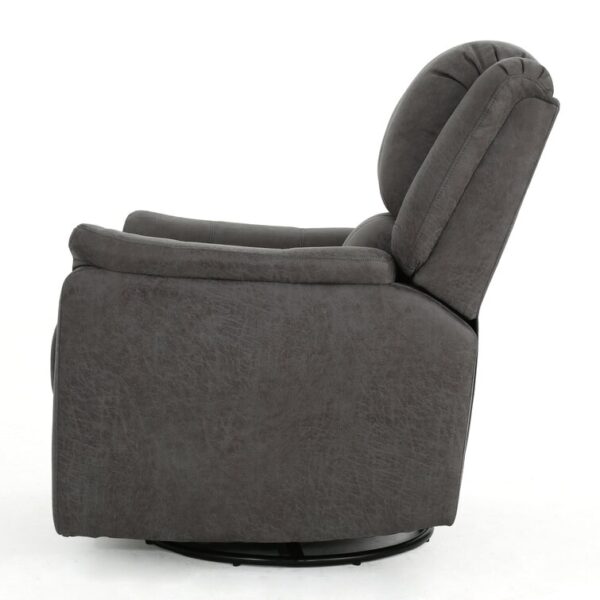 Sofa Crafter Neoma Upholstered Suede One Seater Swivel Manual Recliner