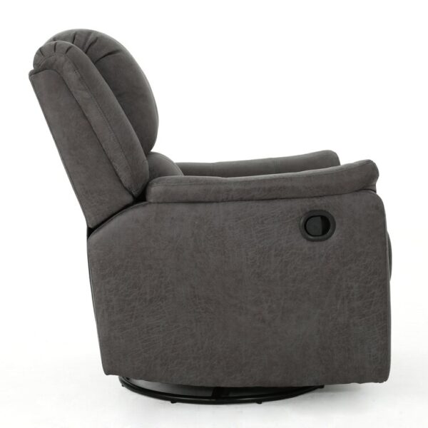 Sofa Crafter Neoma Upholstered Suede One Seater Swivel Manual Recliner