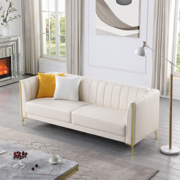 Dreiling Leatherette Tuxedo Three Seater Sofa By Sofa Crafter