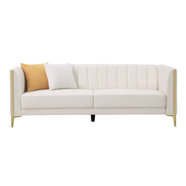 Dreiling Leatherette Tuxedo Three Seater Sofa By Sofa Crafter
