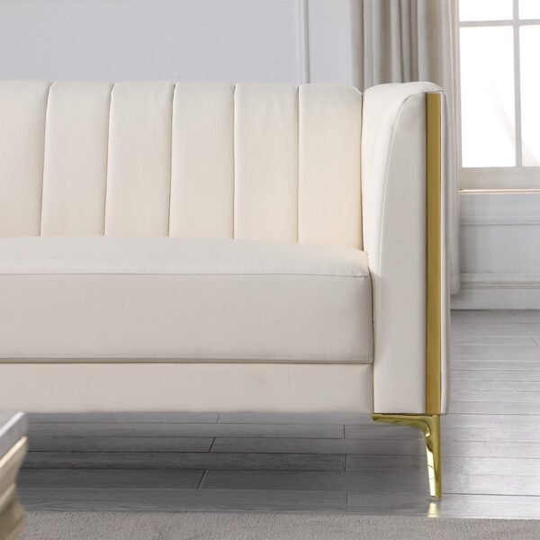 Dreiling Leatherette Tuxedo Three Seater Sofa By Sofa Crafter