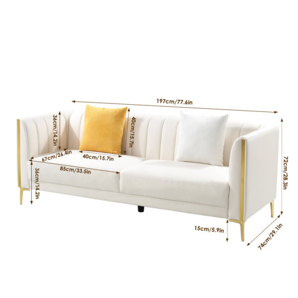 Dreiling Leatherette Tuxedo Three Seater Sofa By Sofa Crafter