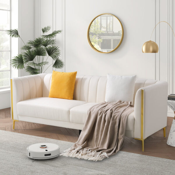 Dreiling Leatherette Tuxedo Three Seater Sofa By Sofa Crafter