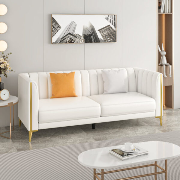 Dreiling Leatherette Tuxedo Three Seater Sofa By Sofa Crafter