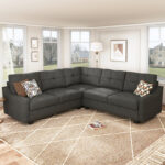Sofa Crafter Honbay Living Room Corner Sectional Sofa Dark Gray