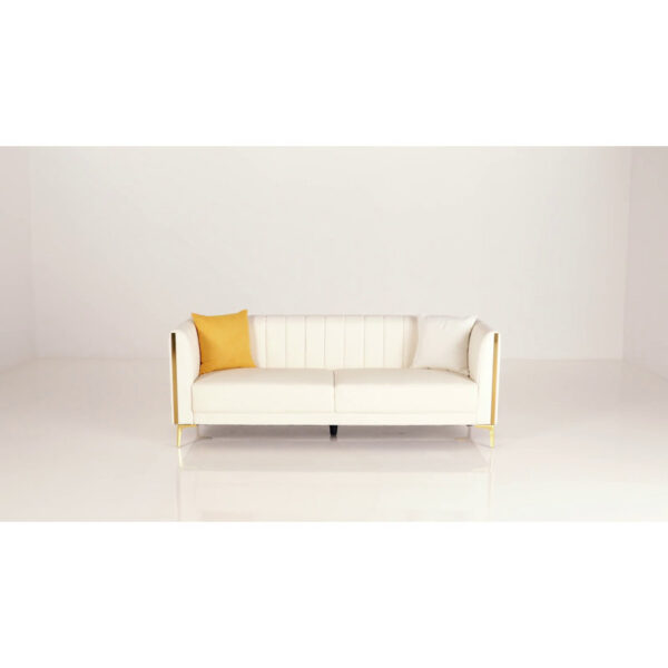 Dreiling Leatherette Tuxedo Three Seater Sofa By Sofa Crafter